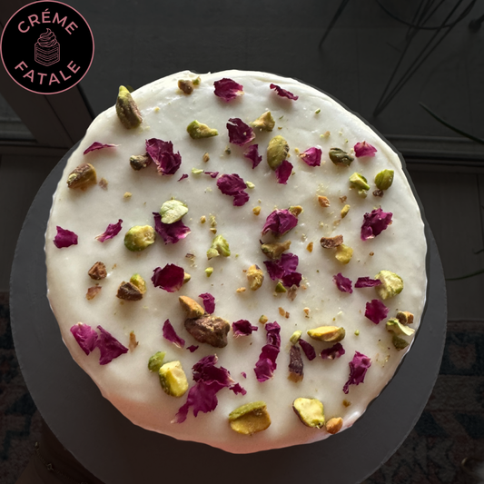 Petals and Pistols Pistachio Rosewater Cake